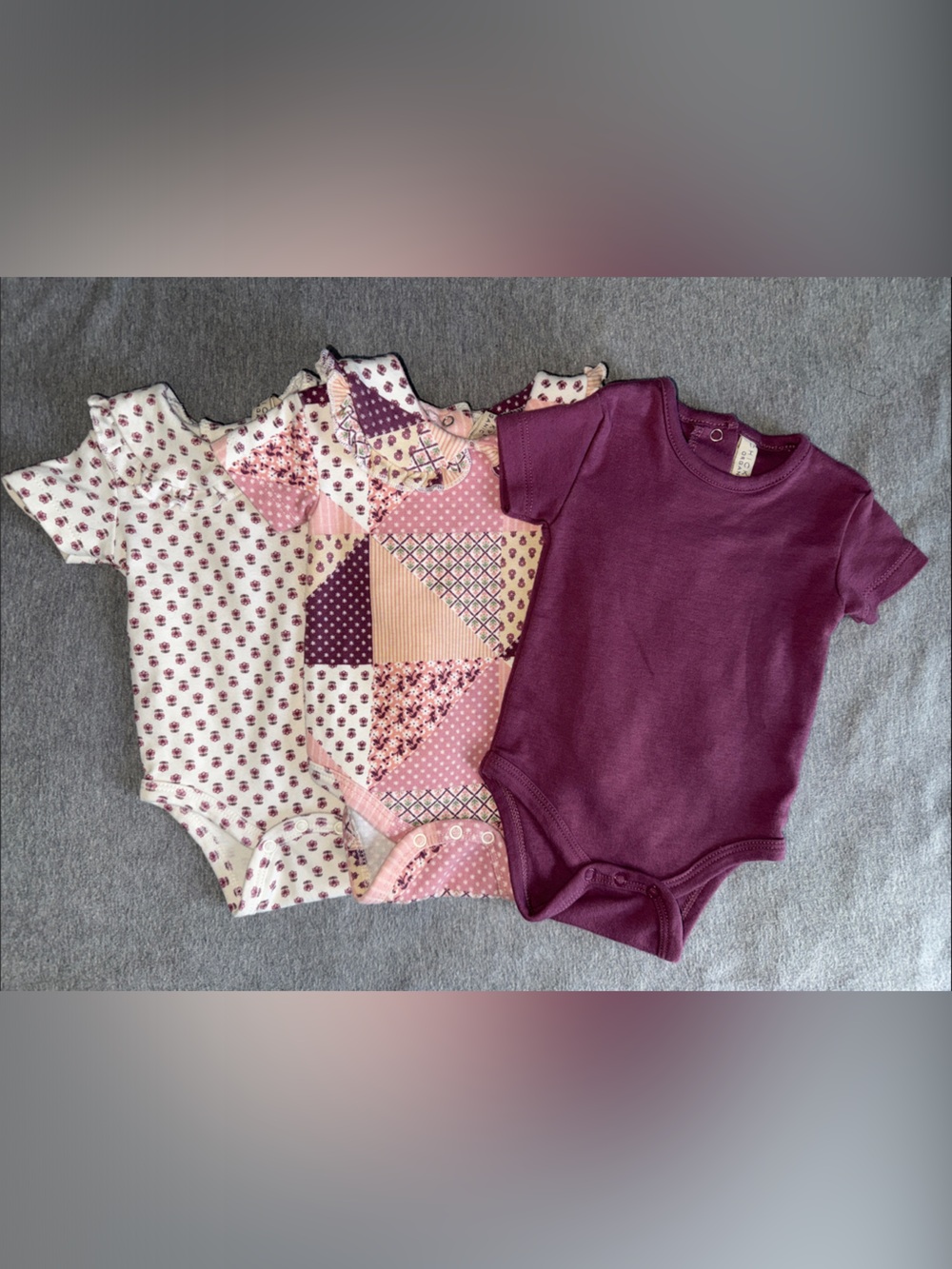chick pea Baby Girls Mixed Pink & Plum One-Piece Bodysuits